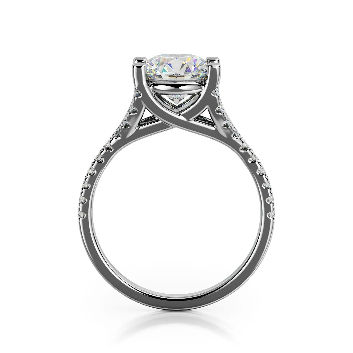 Alo Solitaire Natural Round  Diamond Engagement Ring