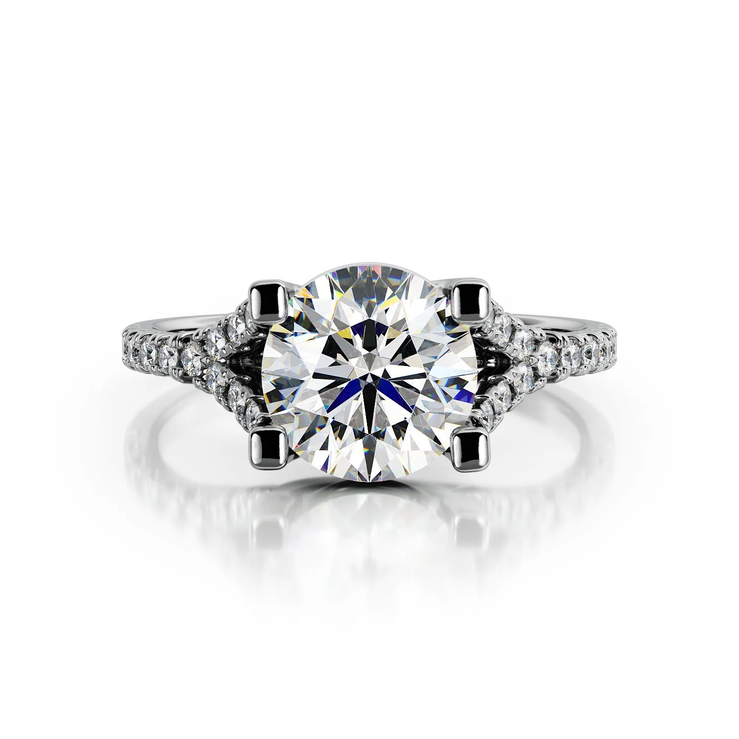 Alo Solitaire Natural Round  Diamond Engagement Ring