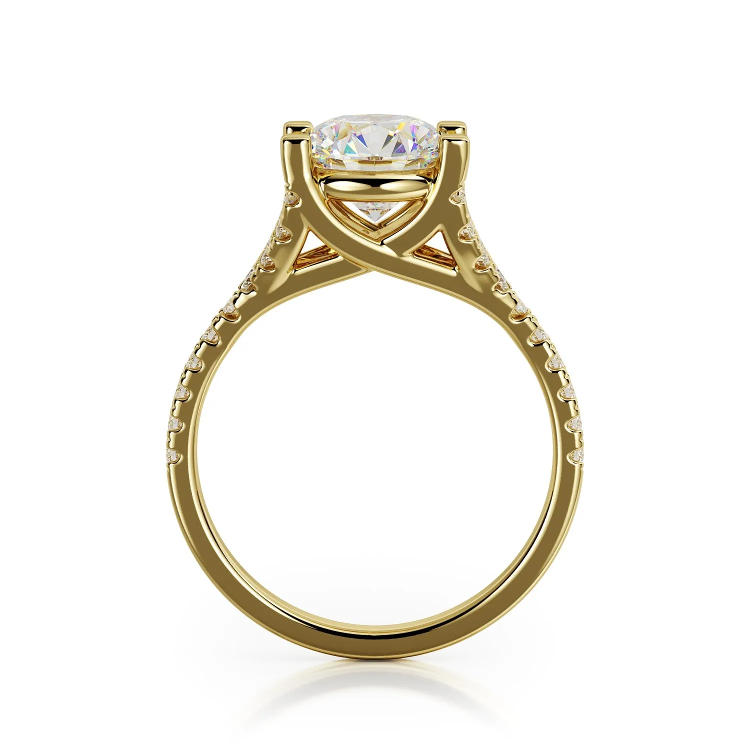 Alo Solitaire Natural Round  Diamond Engagement Ring