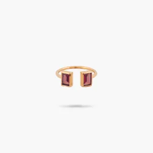 Amare Wear Baguette Garnet Cuff Ring