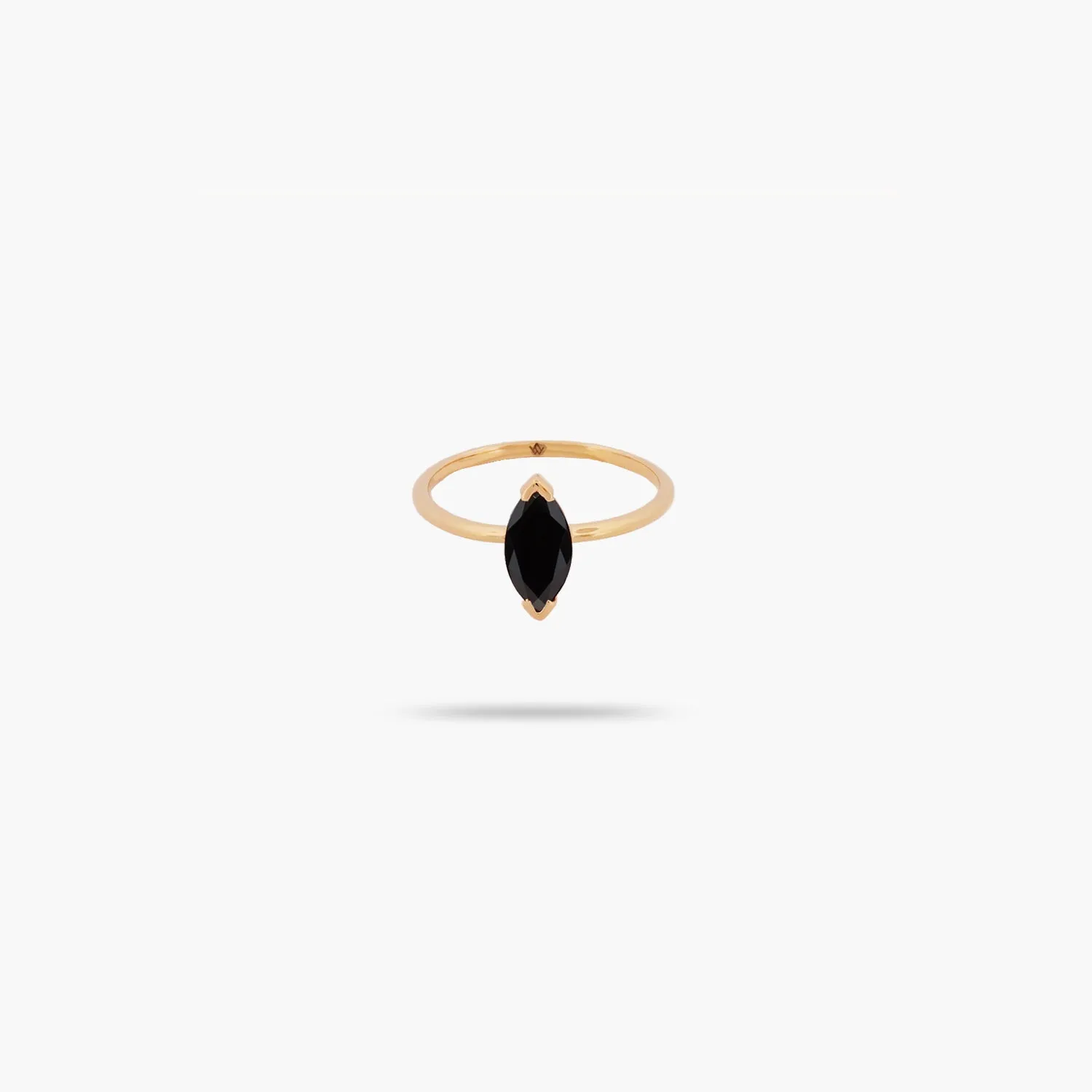 Amare Wear Black Spinel Marquise Solitaire Ring