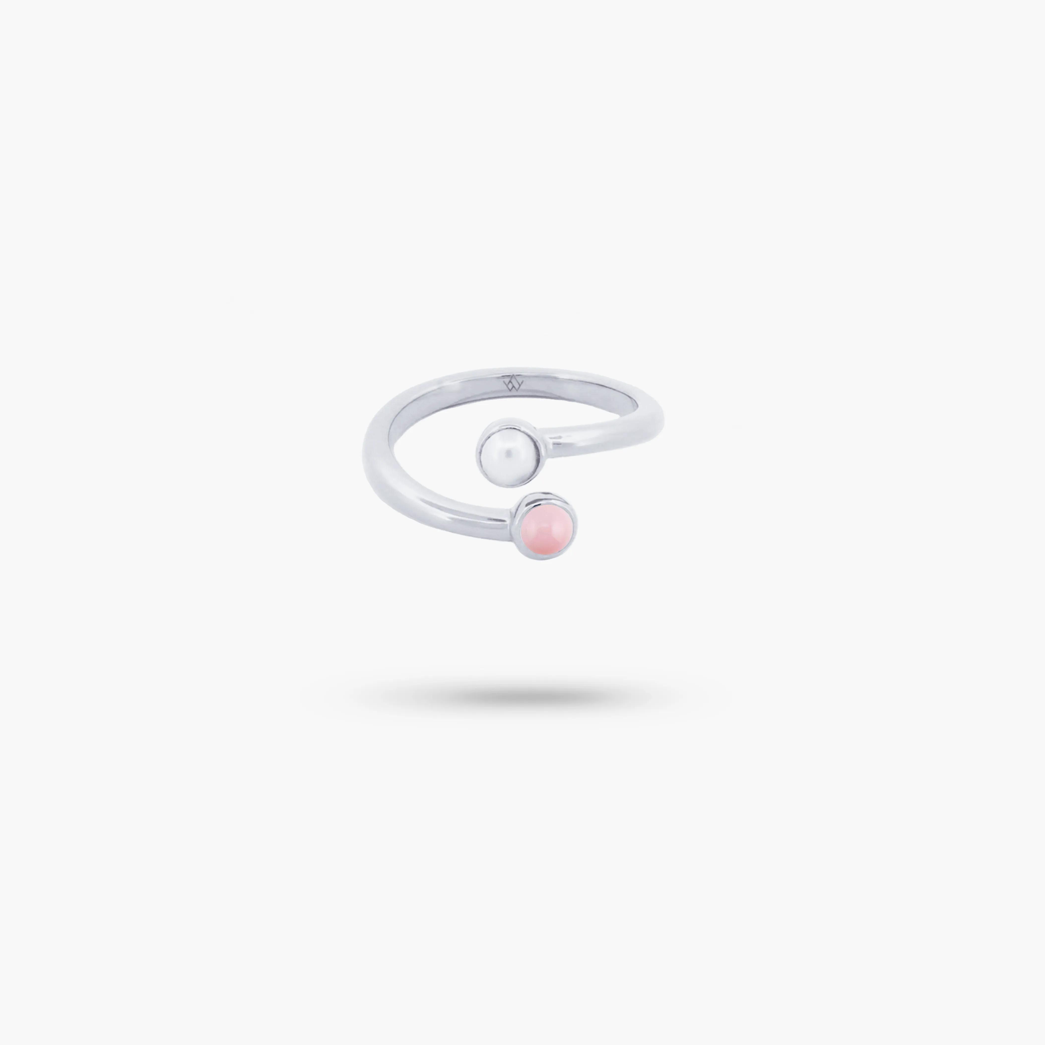 Amare Wear Dual Pink Opal with Freshwater Pearl Coil Ring