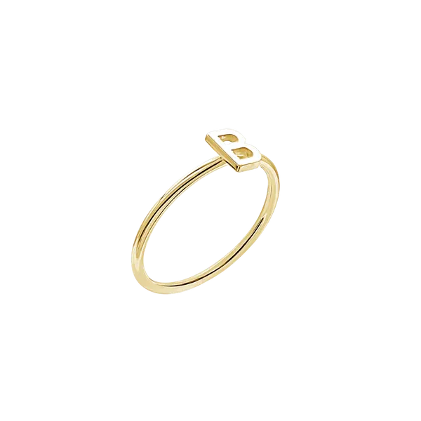 Amare Wear Initial Stackable Rings 14K Gold