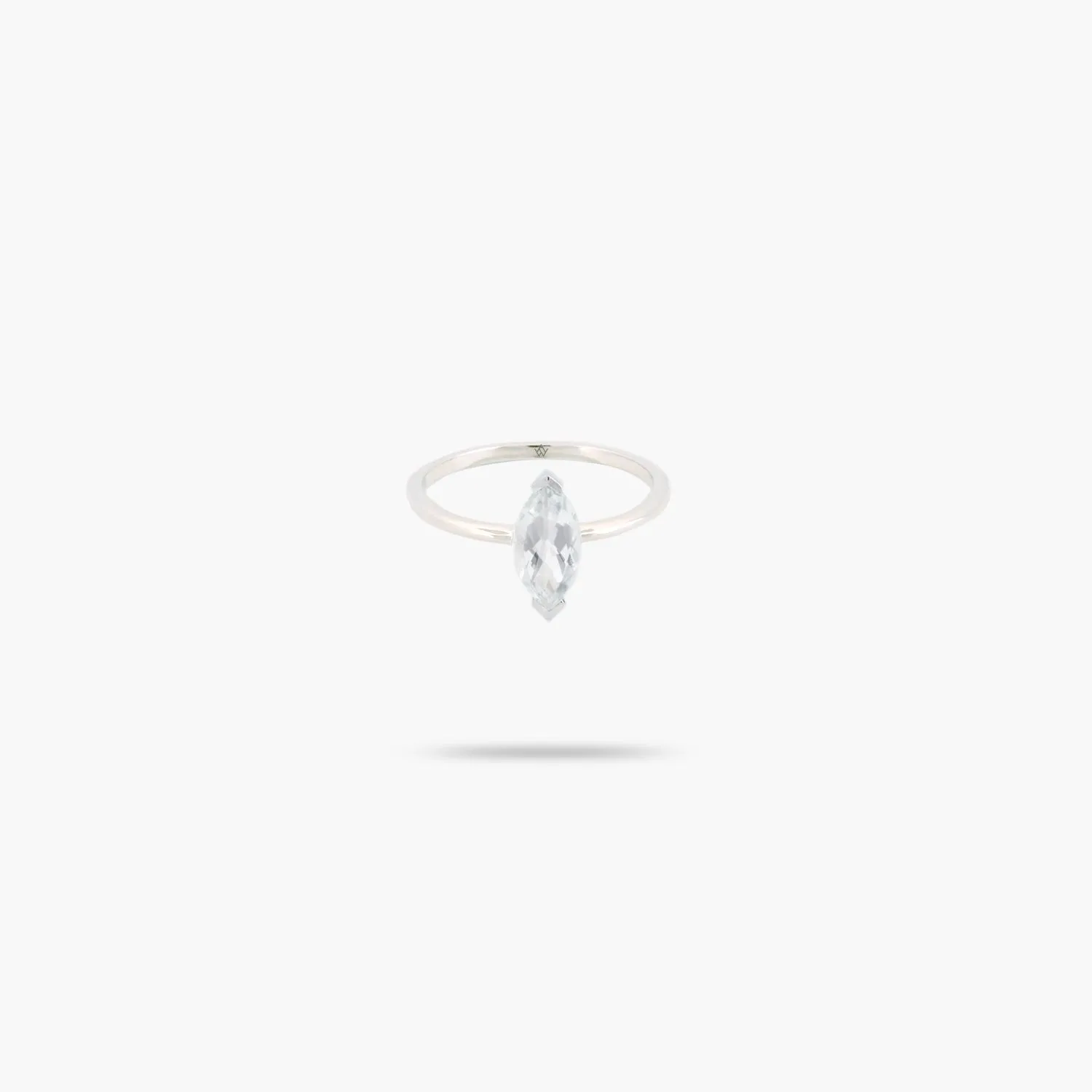 Amare Wear White Topaz Marquise Solitaire Ring