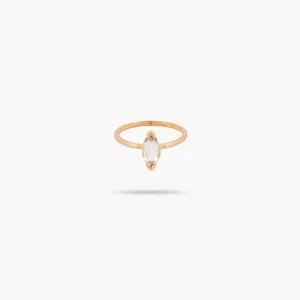 Amare Wear White Topaz Marquise Solitaire Ring