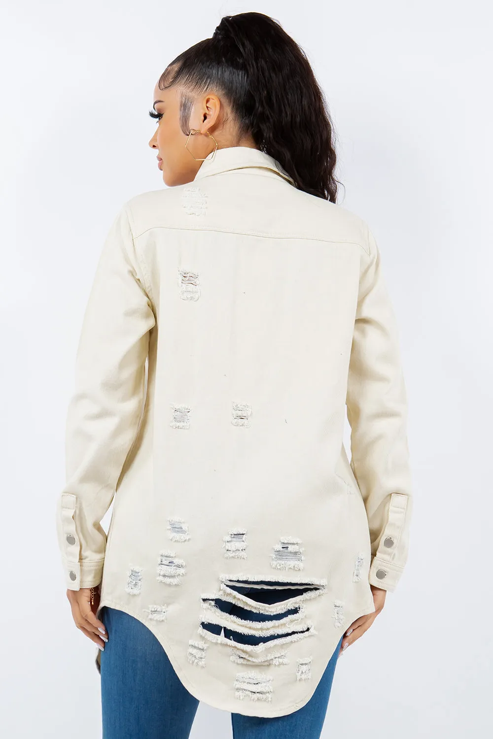 American Bazi Distressed Denim Jacket