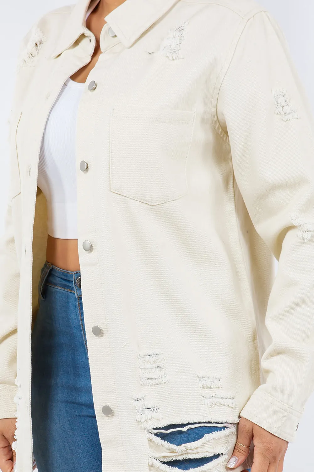 American Bazi Distressed Denim Jacket