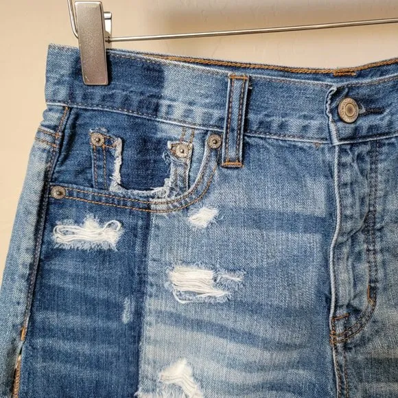 American Eagle Outfitters AEO Cutoff Vintage High Rise Festival Denim Jean Short