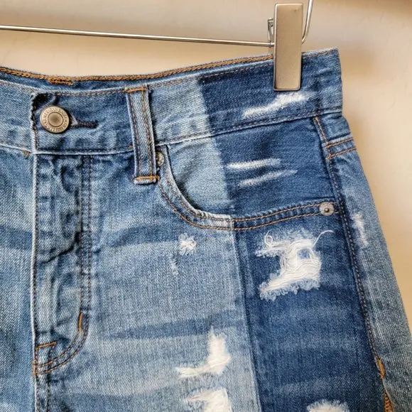 American Eagle Outfitters AEO Cutoff Vintage High Rise Festival Denim Jean Short
