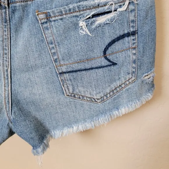 American Eagle Outfitters AEO Cutoff Vintage High Rise Festival Denim Jean Short