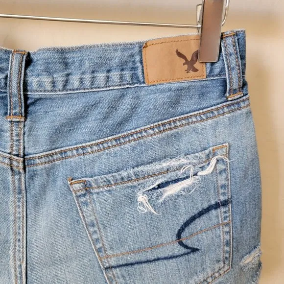 American Eagle Outfitters AEO Cutoff Vintage High Rise Festival Denim Jean Short