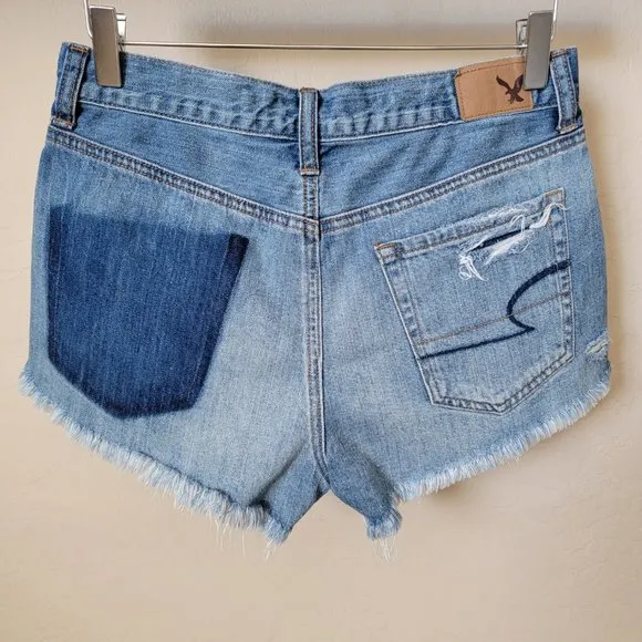 American Eagle Outfitters AEO Cutoff Vintage High Rise Festival Denim Jean Short