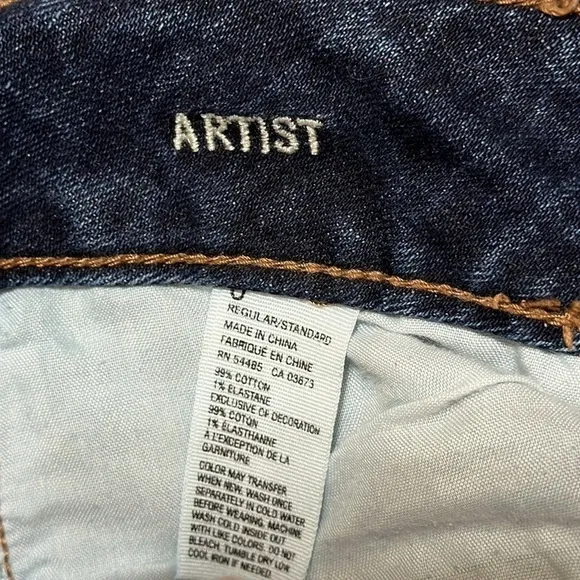 American Eagle Vintage Flare Low Rise Artist Jeans, Wide Leg, Dark Wash, Size 0