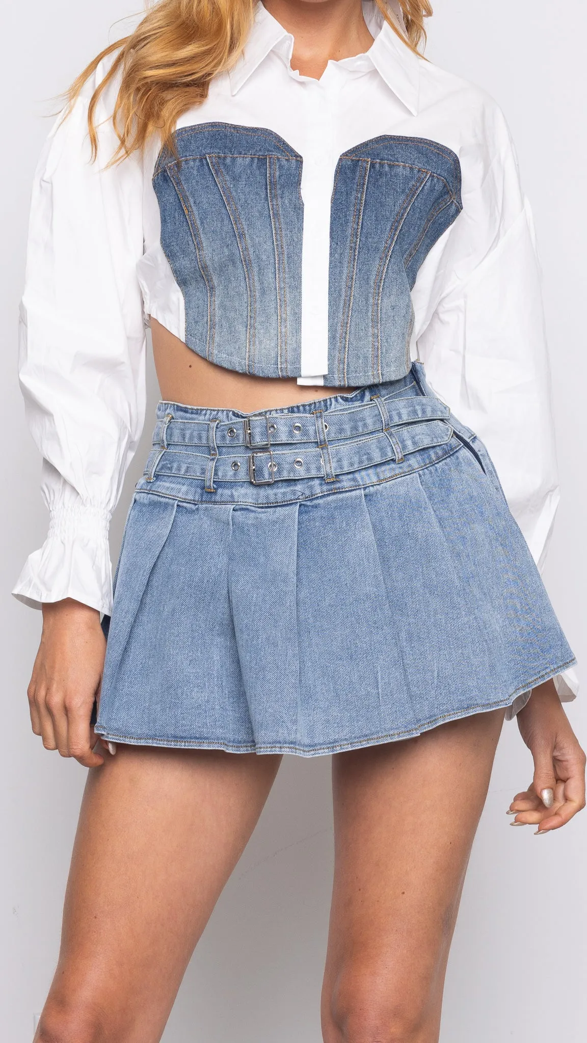 Ani button down top