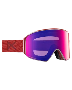 Anon M4 Cylindrical Low Bridge Snow Goggles   Bonus Lens   Mfi® Face Mask - Mars/Perceive Sunny Red Lens