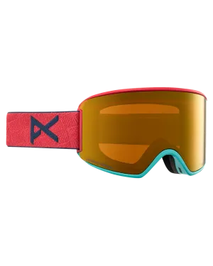 Anon WM3 Low Bridge Fit Snow Goggles   Bonus Lens   MFI - Coral / Perceive Sunny Bronze