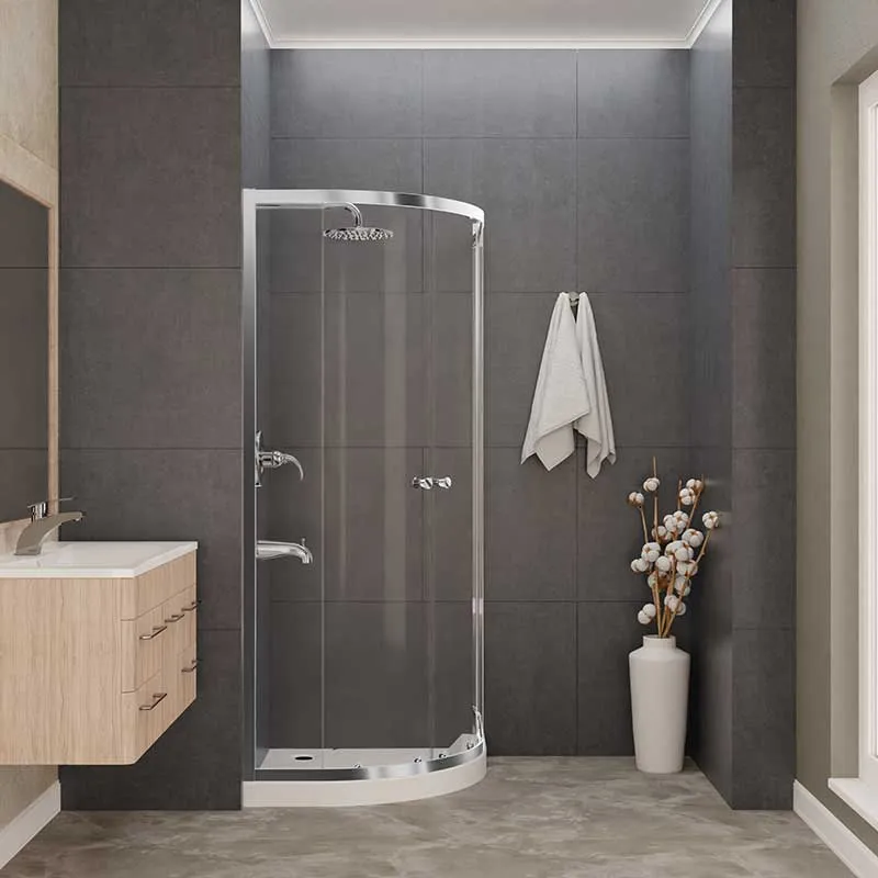 Anzzi Mare 35 in. x 76 in. Framed Shower Enclosure with TSUNAMI GUARD in Polished Chrome