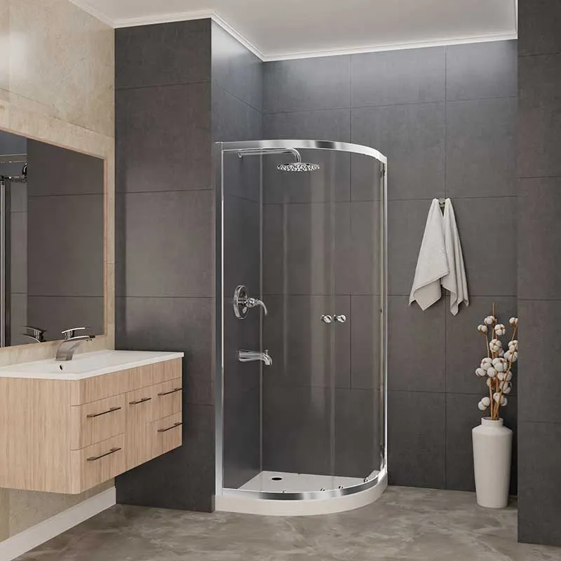 Anzzi Mare 35 in. x 76 in. Framed Shower Enclosure with TSUNAMI GUARD in Polished Chrome