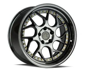 Aodhan DS01 18x9.5 5x114.3  22 Black Vacuum W/ Gold Rivets