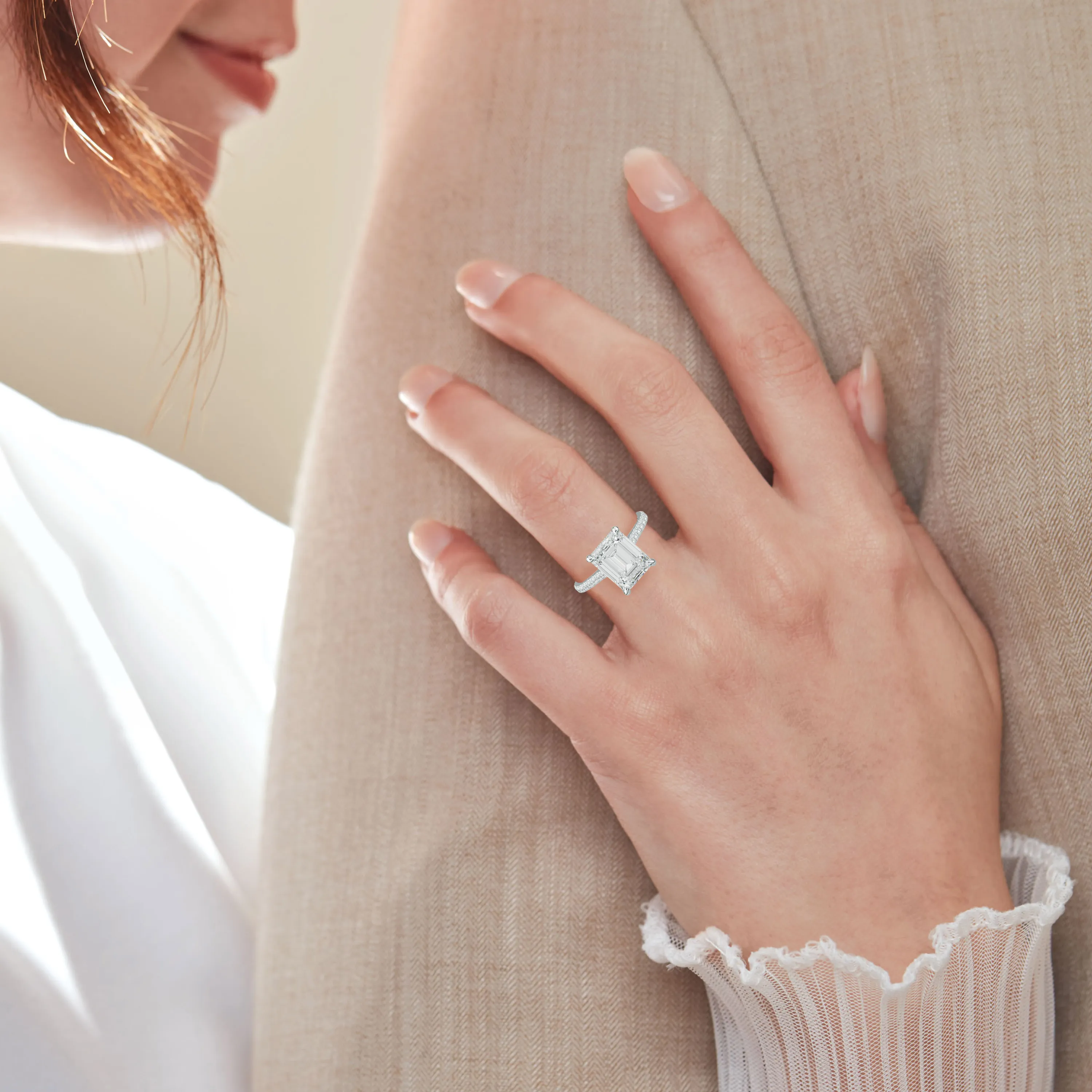 Aria Emerald Cut Diamond Engagement Ring