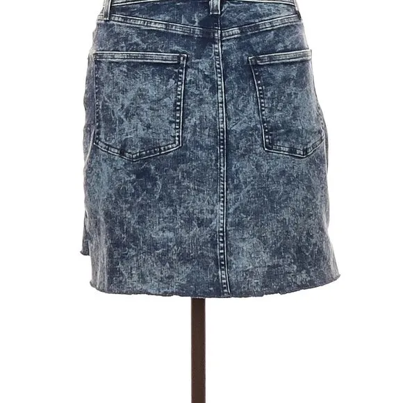 Aritzia Wilfred Free Snow Wash Acid Raw High Low Hem Skirt Mini Denim Jean 8