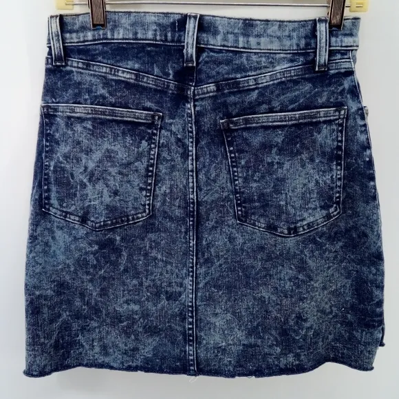 Aritzia Wilfred Free Snow Wash Acid Raw High Low Hem Skirt Mini Denim Jean 8