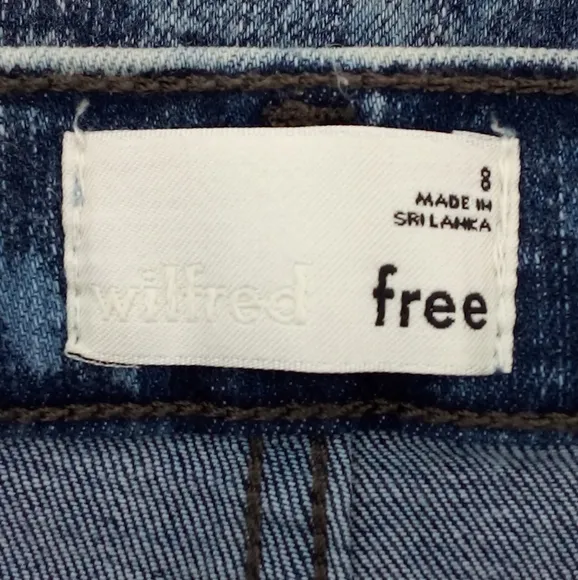 Aritzia Wilfred Free Snow Wash Acid Raw High Low Hem Skirt Mini Denim Jean 8