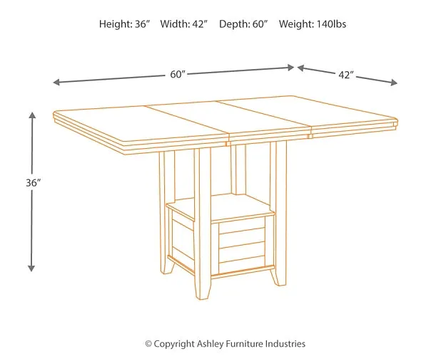 Ashley Express - Haddigan RECT DRM Counter EXT Table
