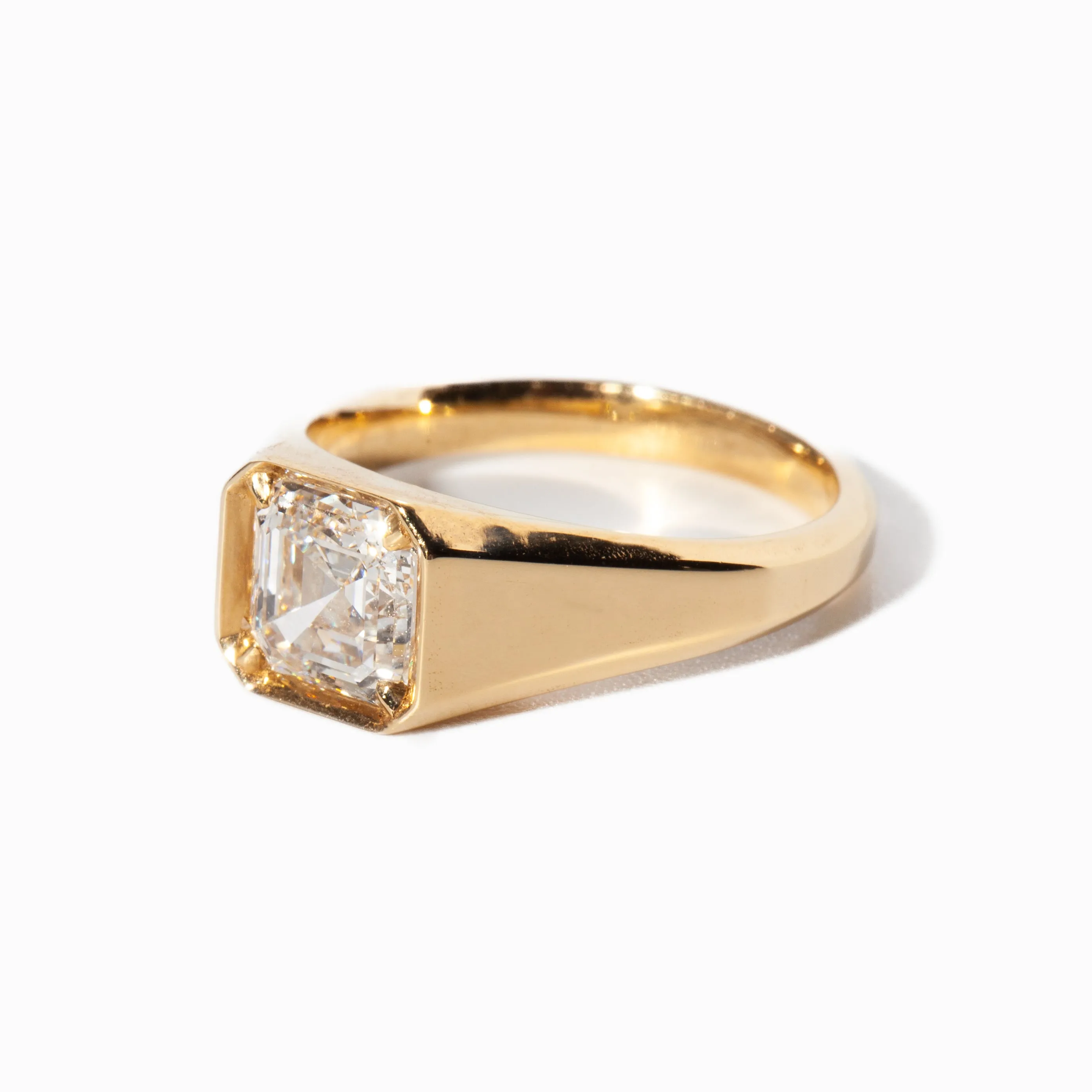 Asscher Diamond Reverence Signet Ring