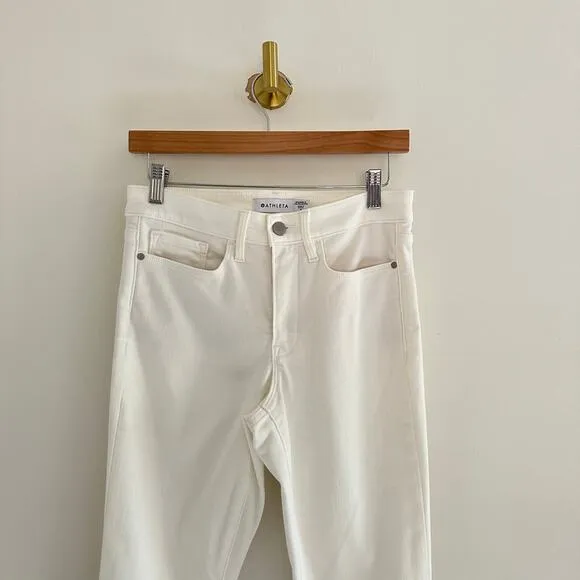 Athleta Sculptek High Rise Denim Ultra Skinny Jeans White 4