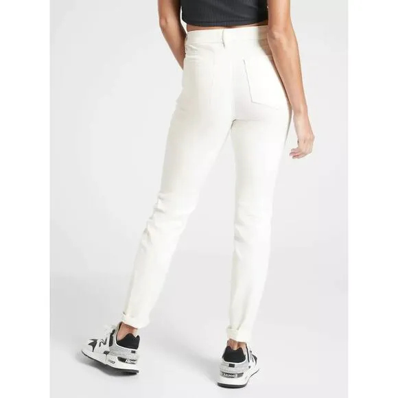 Athleta Sculptek High Rise Denim Ultra Skinny Jeans White 4