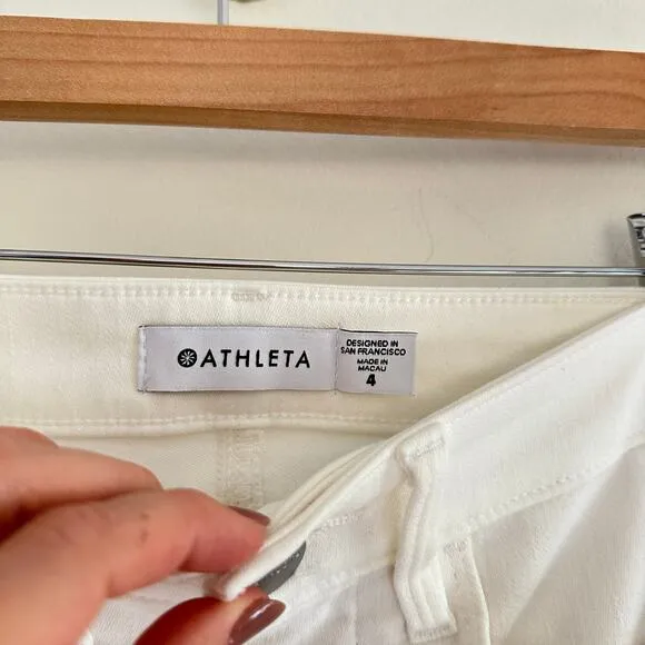 Athleta Sculptek High Rise Denim Ultra Skinny Jeans White 4