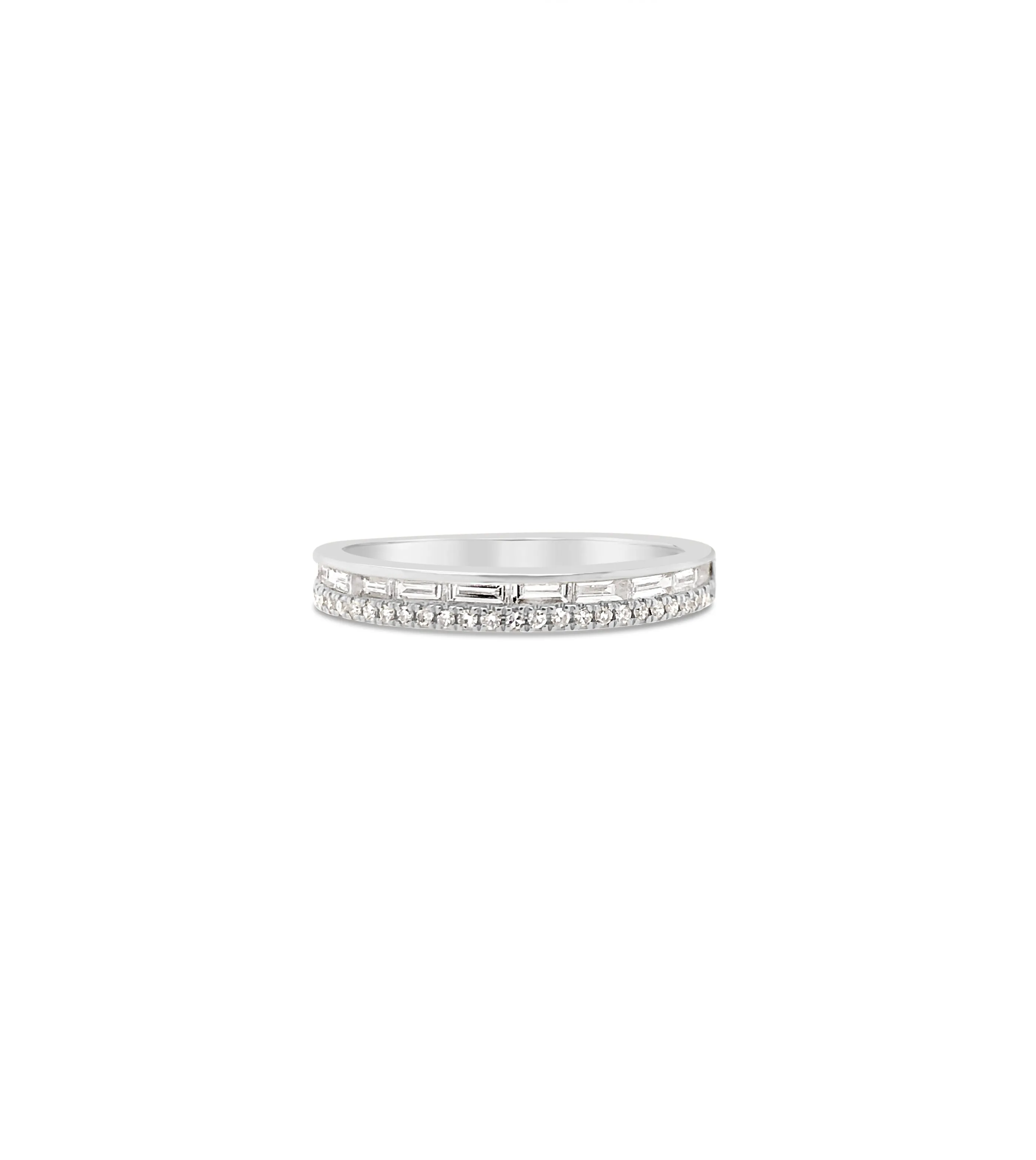 Baguette & Round Diamond Band