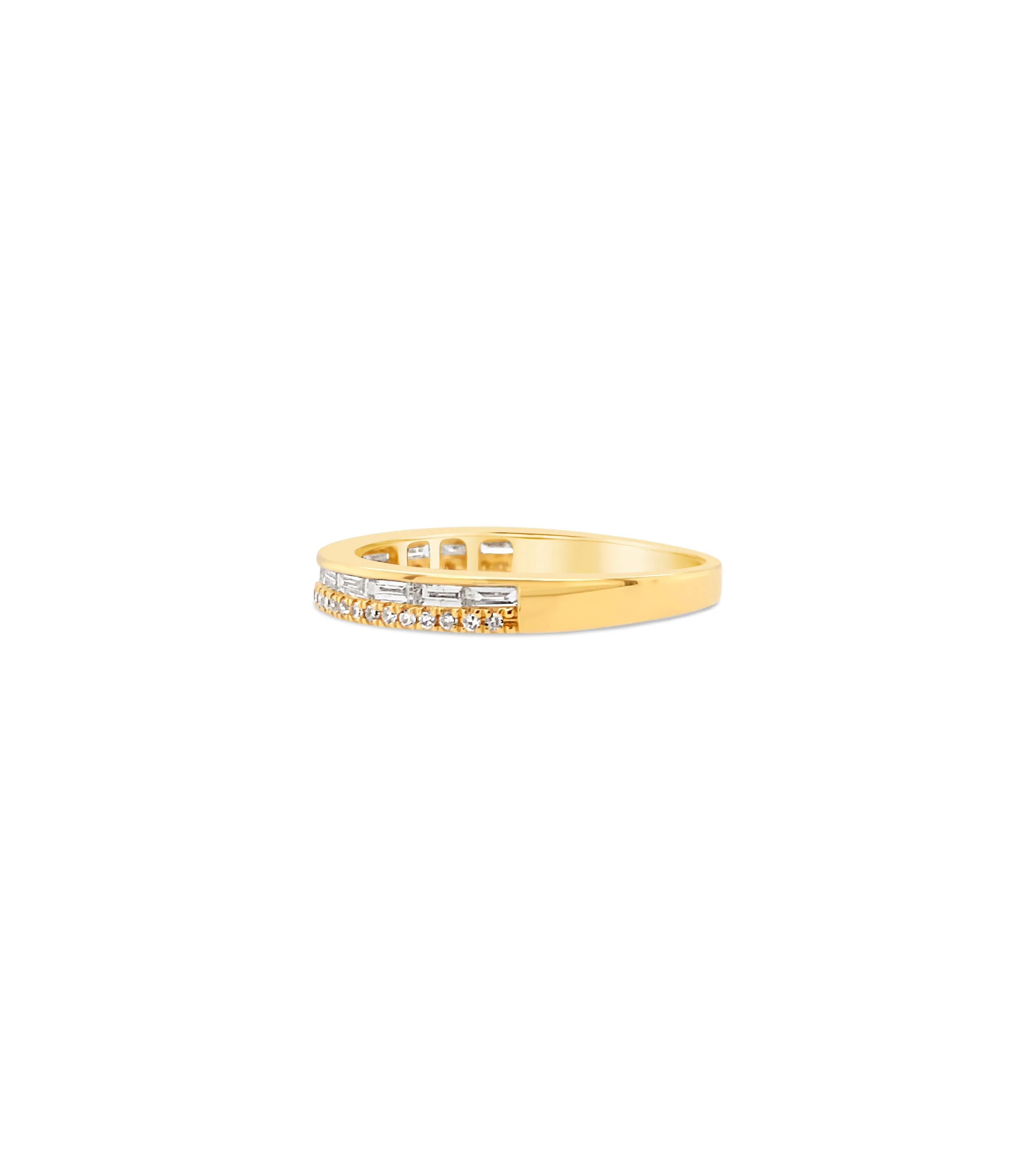 Baguette & Round Diamond Band