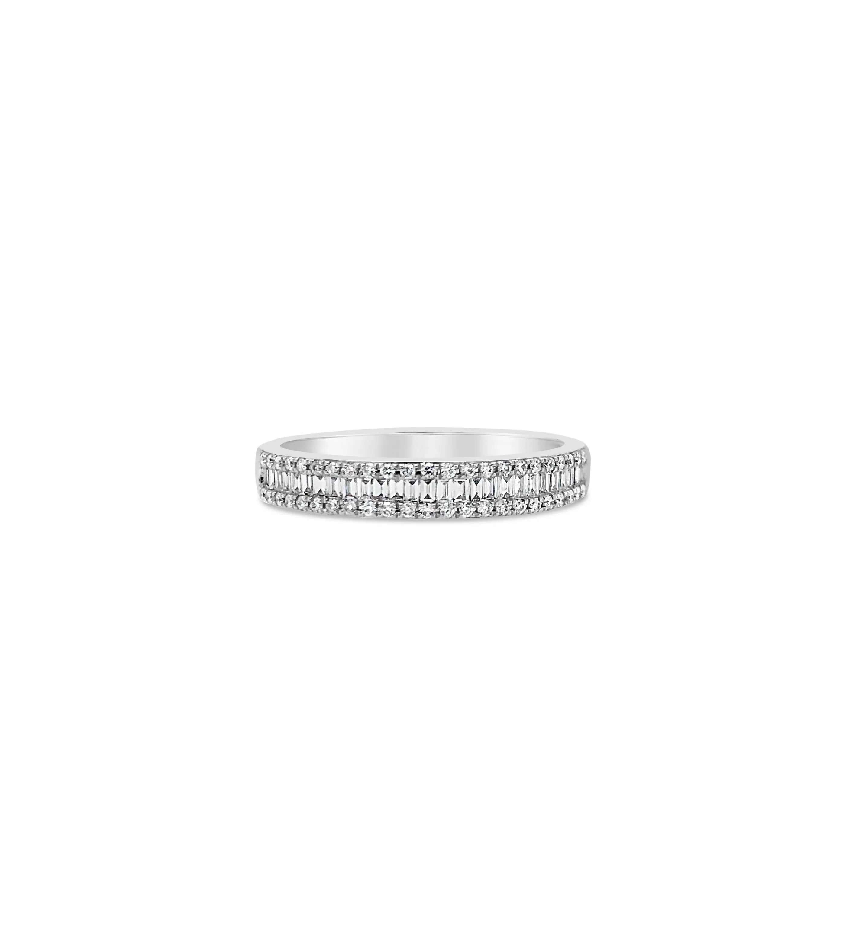 Baguette & Round Diamond Band