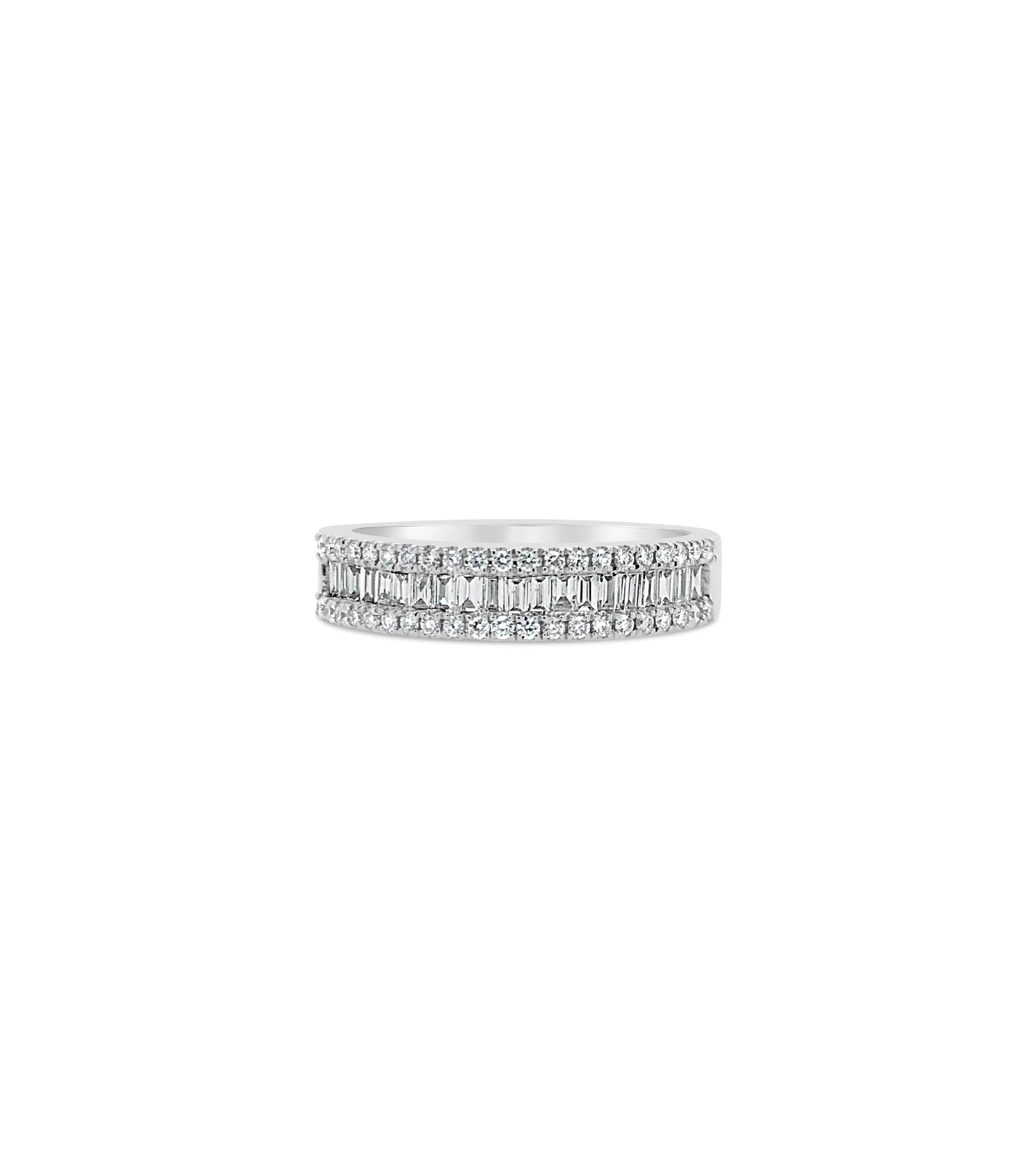 Baguette & Round Diamond Band