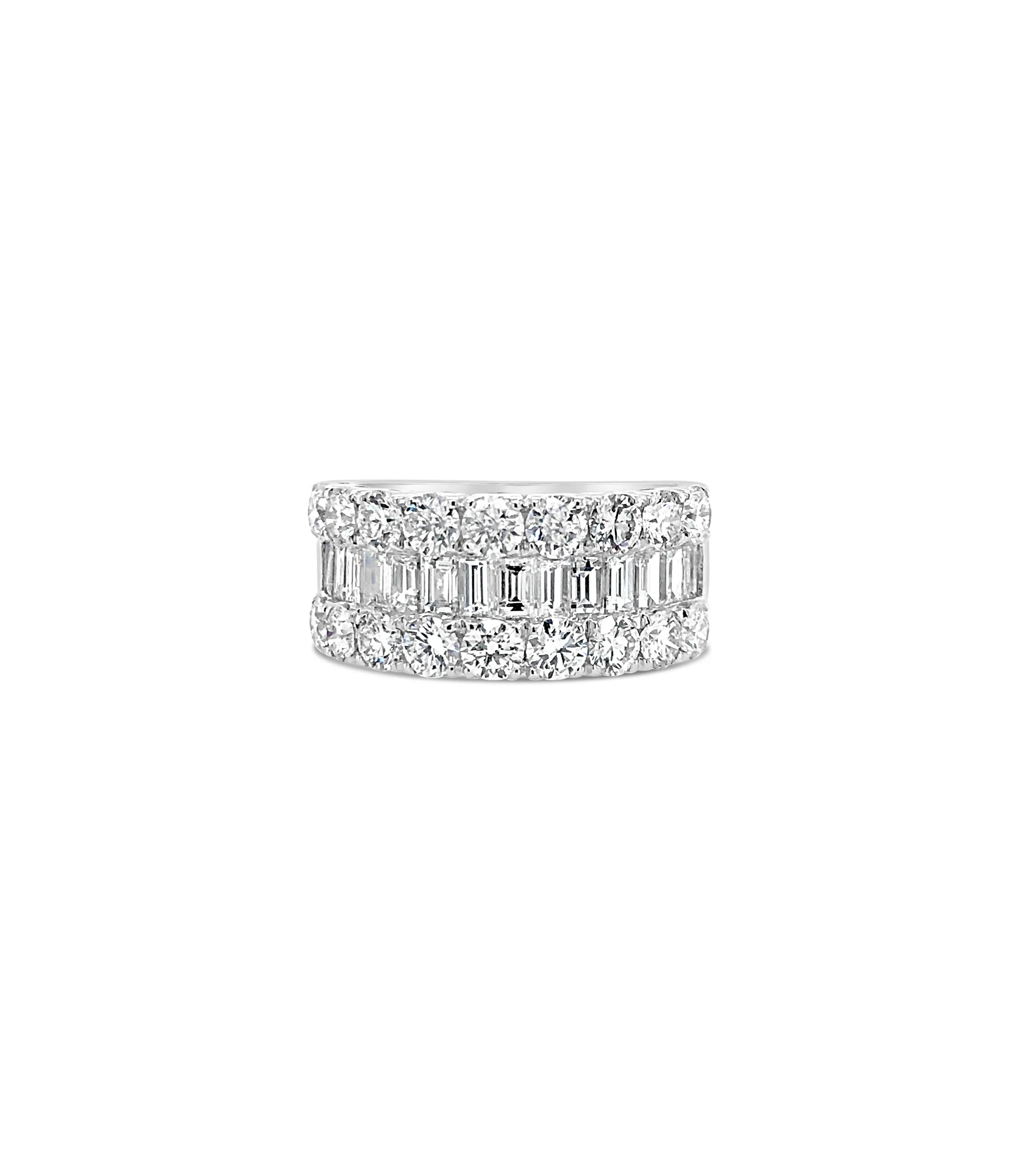 Baguette & Round Diamond Band