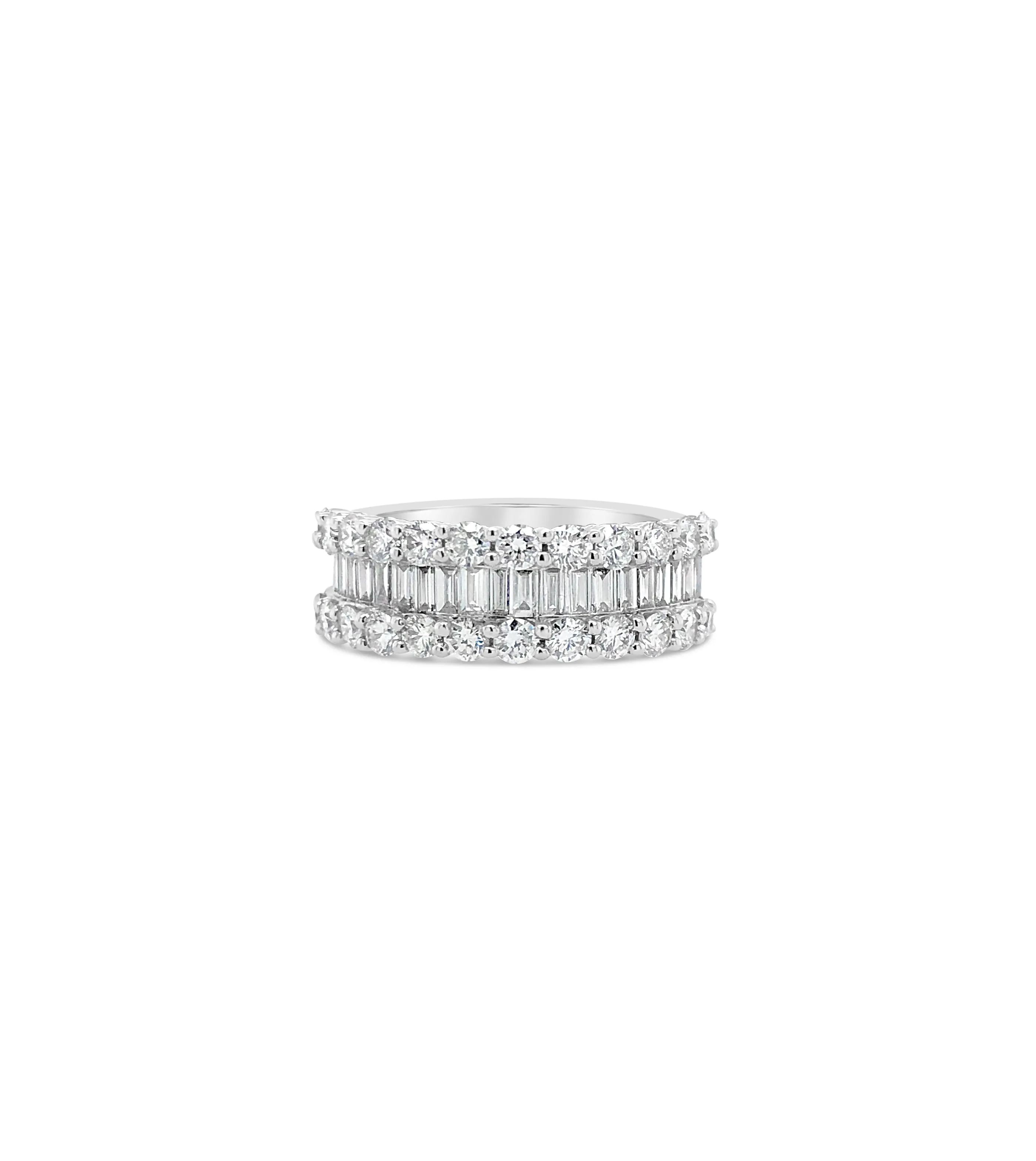 Baguette & Round Diamond Band