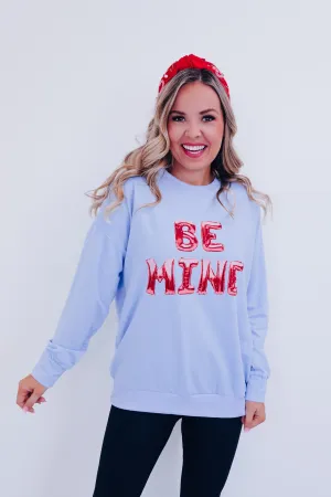 Be Mine Long Sleeve Graphic Tee - Blue
