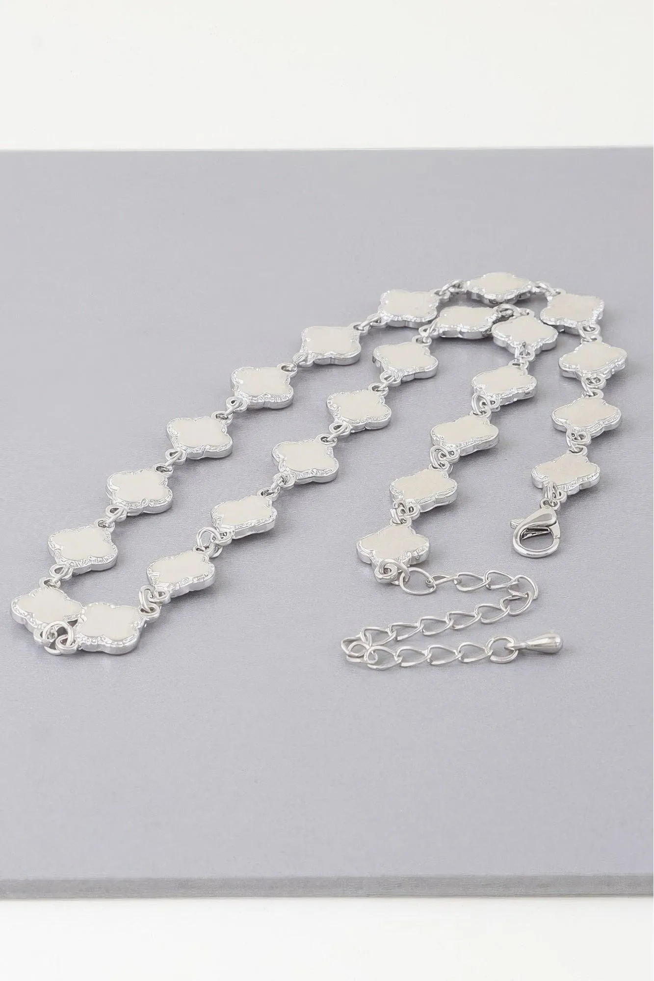 Bejeweled Clover Charm Necklace