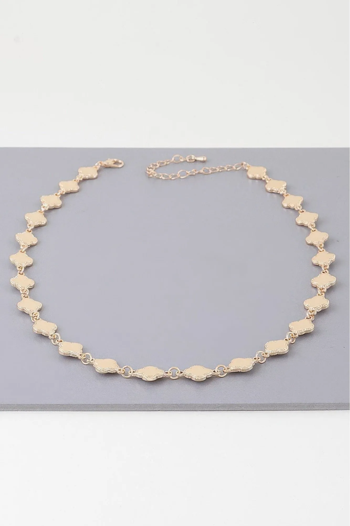 Bejeweled Clover Charm Necklace