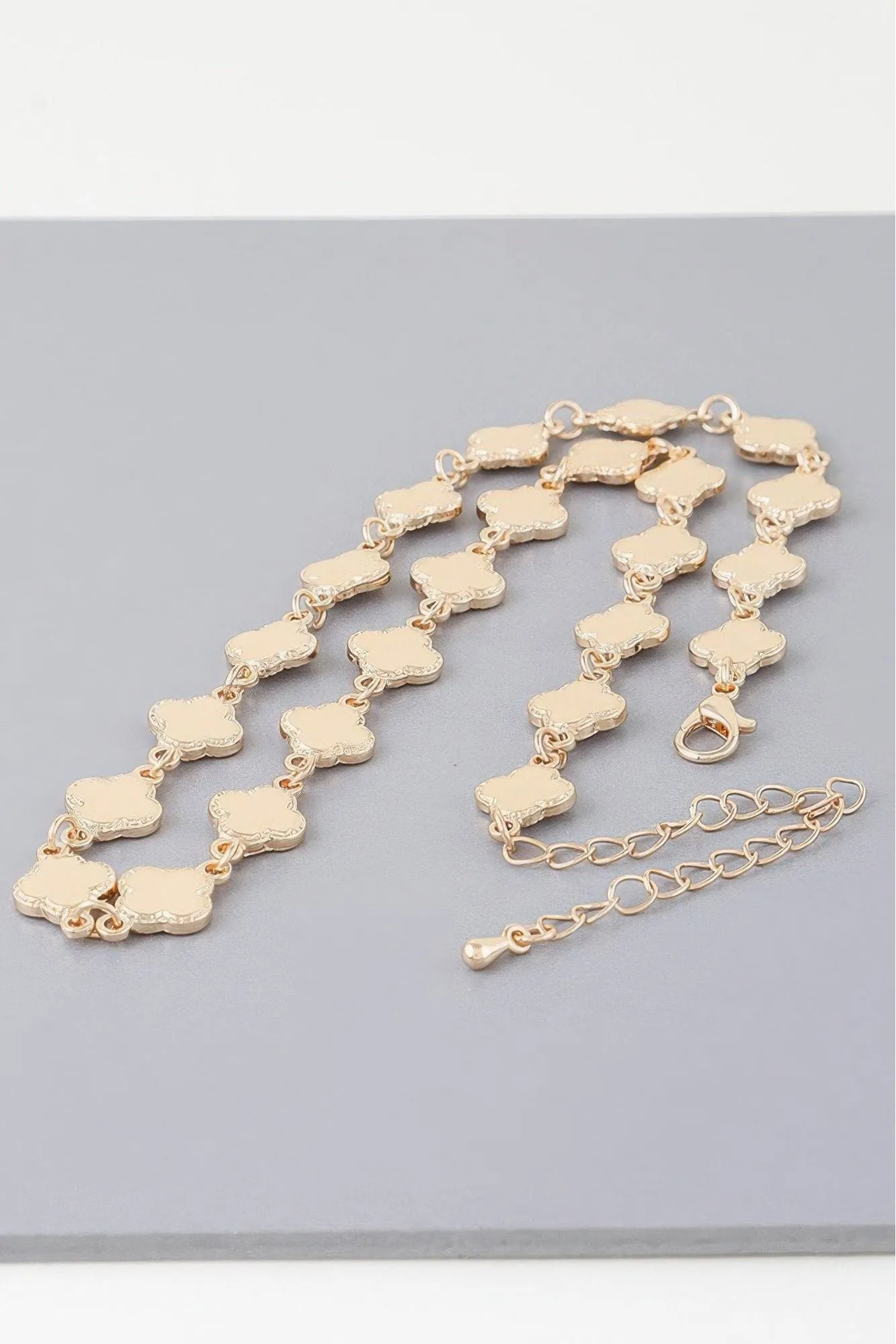 Bejeweled Clover Charm Necklace