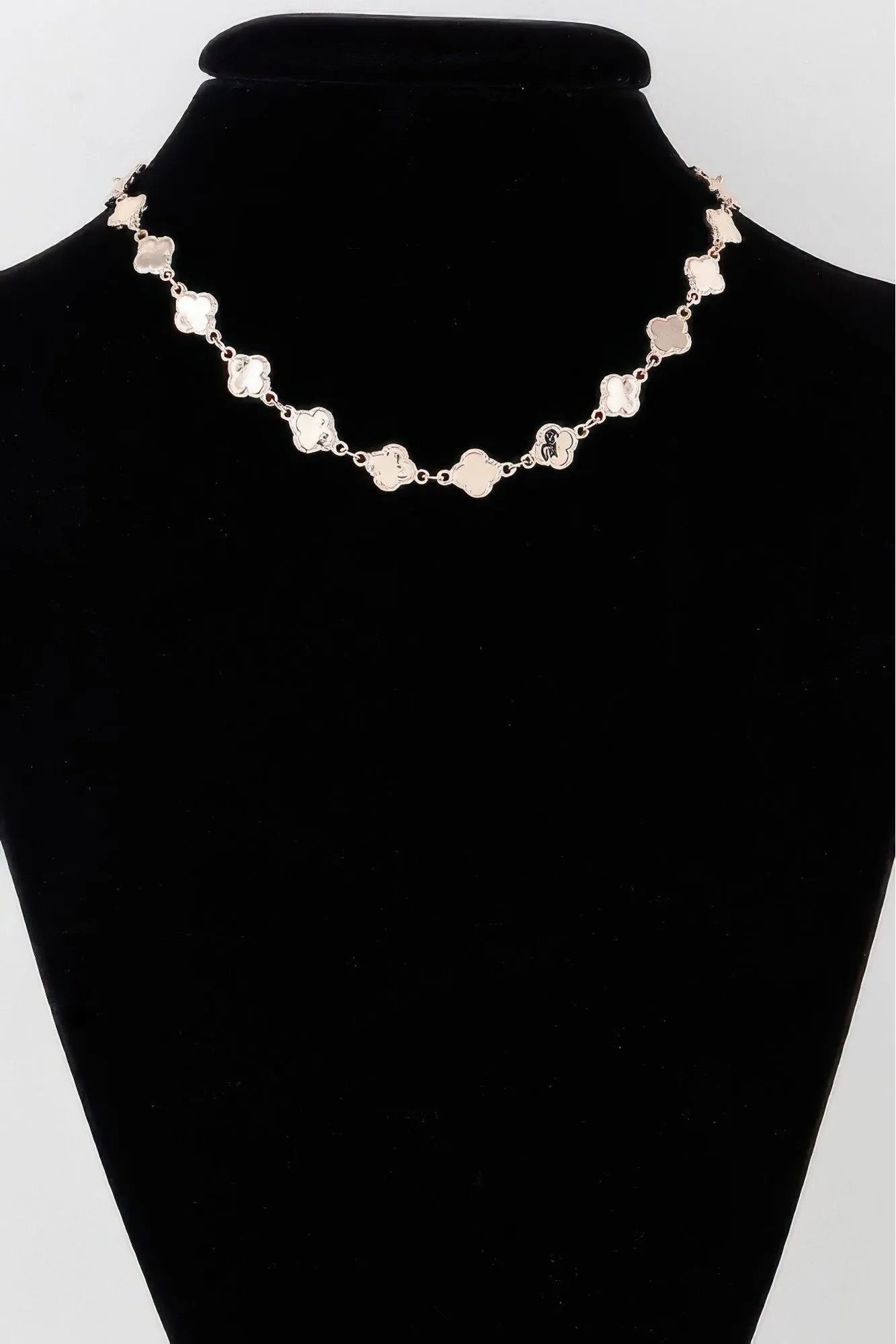 Bejeweled Clover Charm Necklace