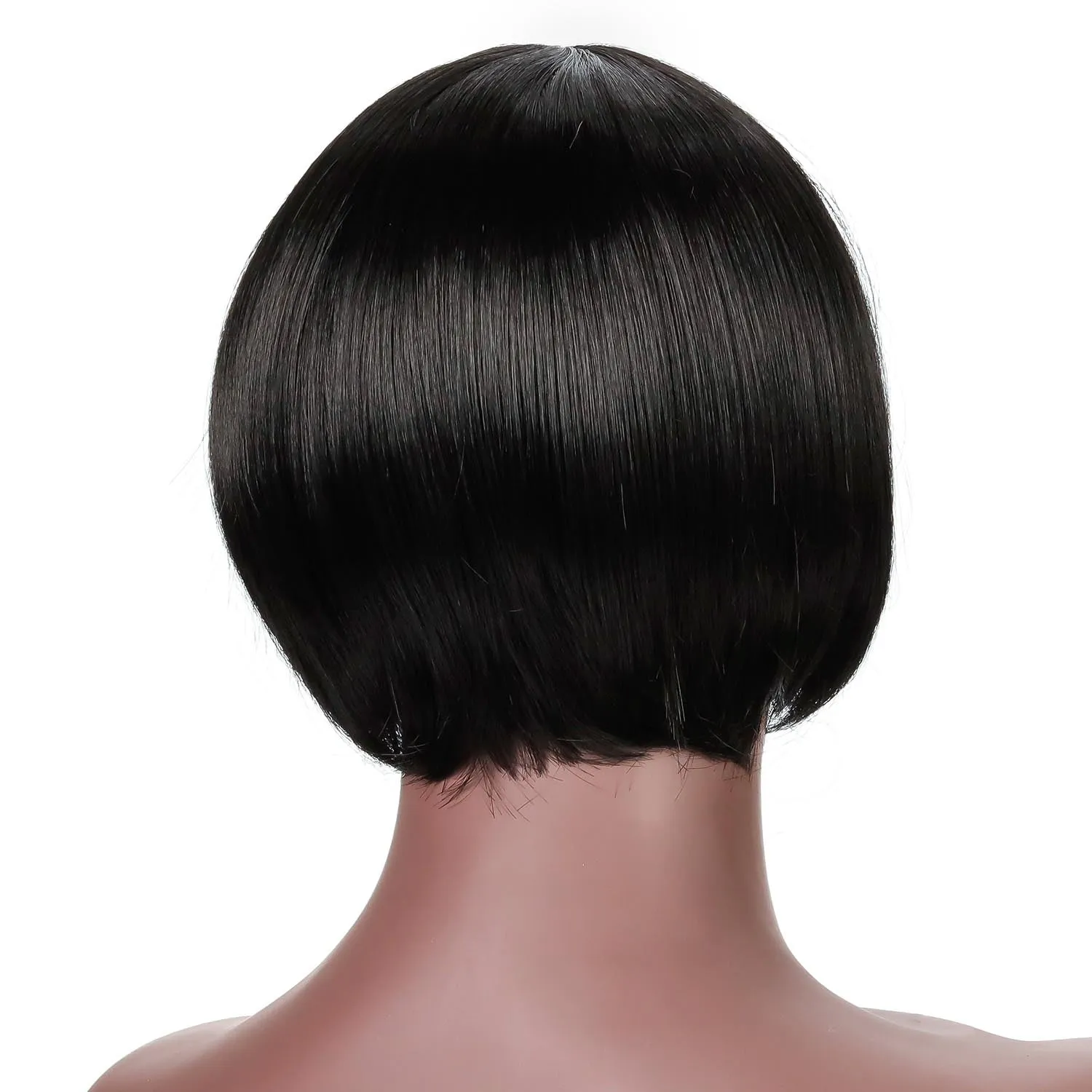 Belinda | Black Short Pixie Cut Straight Synthetic Hair Wig With Bangs