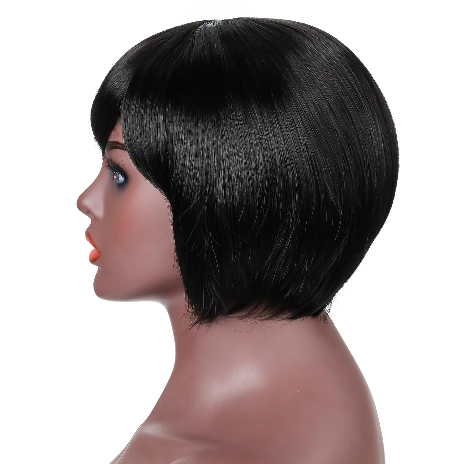 Belinda | Black Short Pixie Cut Straight Synthetic Hair Wig With Bangs
