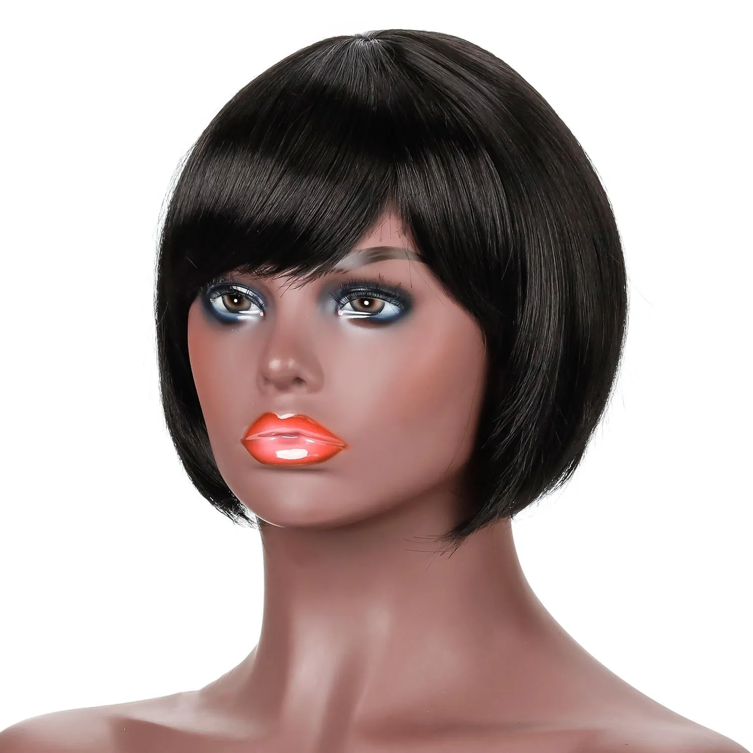 Belinda | Black Short Pixie Cut Straight Synthetic Hair Wig With Bangs