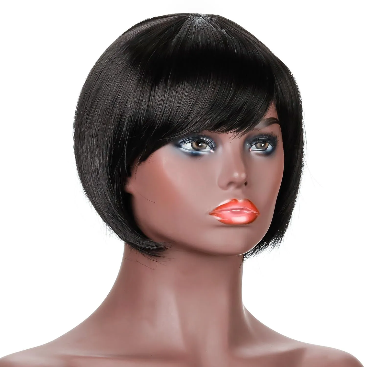 Belinda | Black Short Pixie Cut Straight Synthetic Hair Wig With Bangs