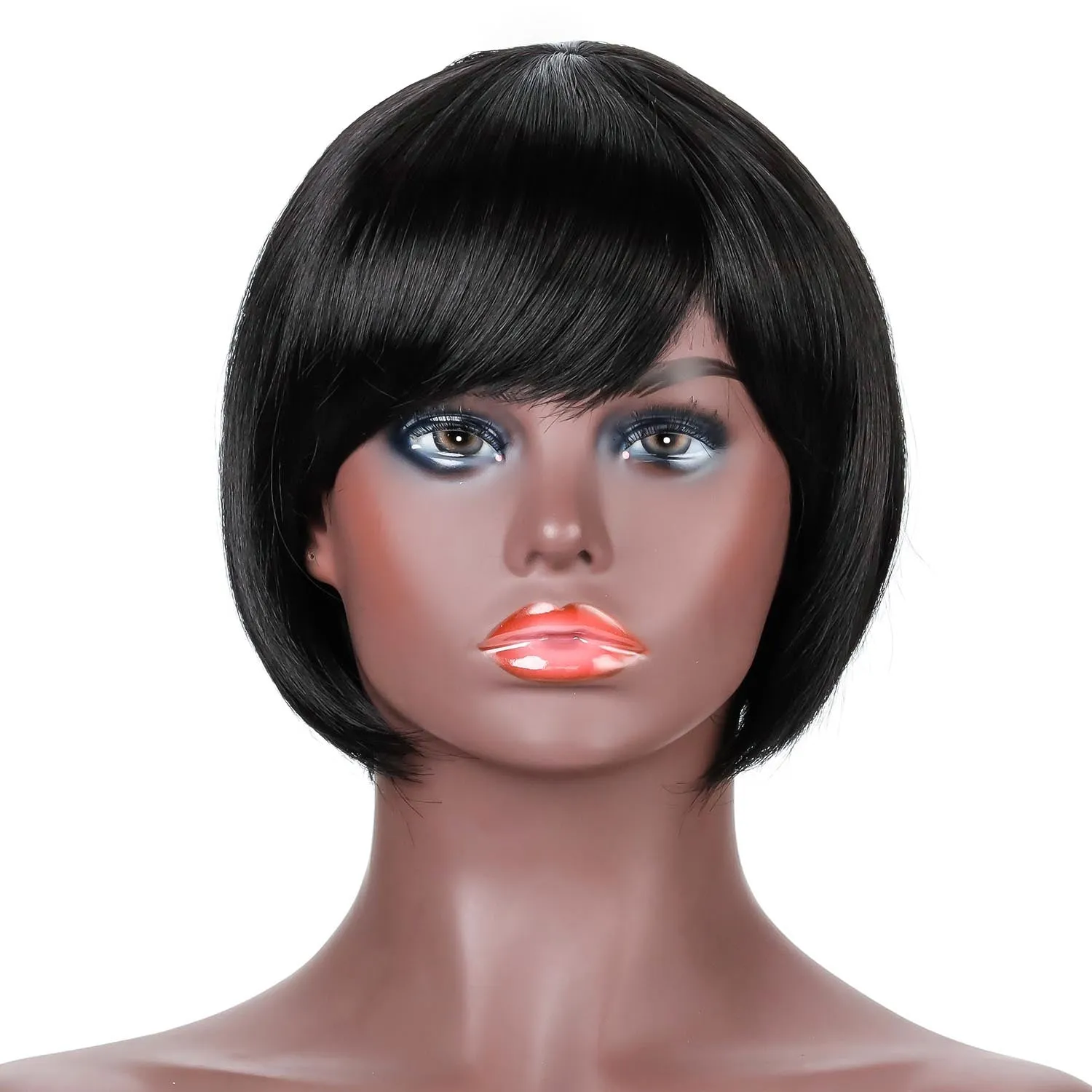 Belinda | Black Short Pixie Cut Straight Synthetic Hair Wig With Bangs