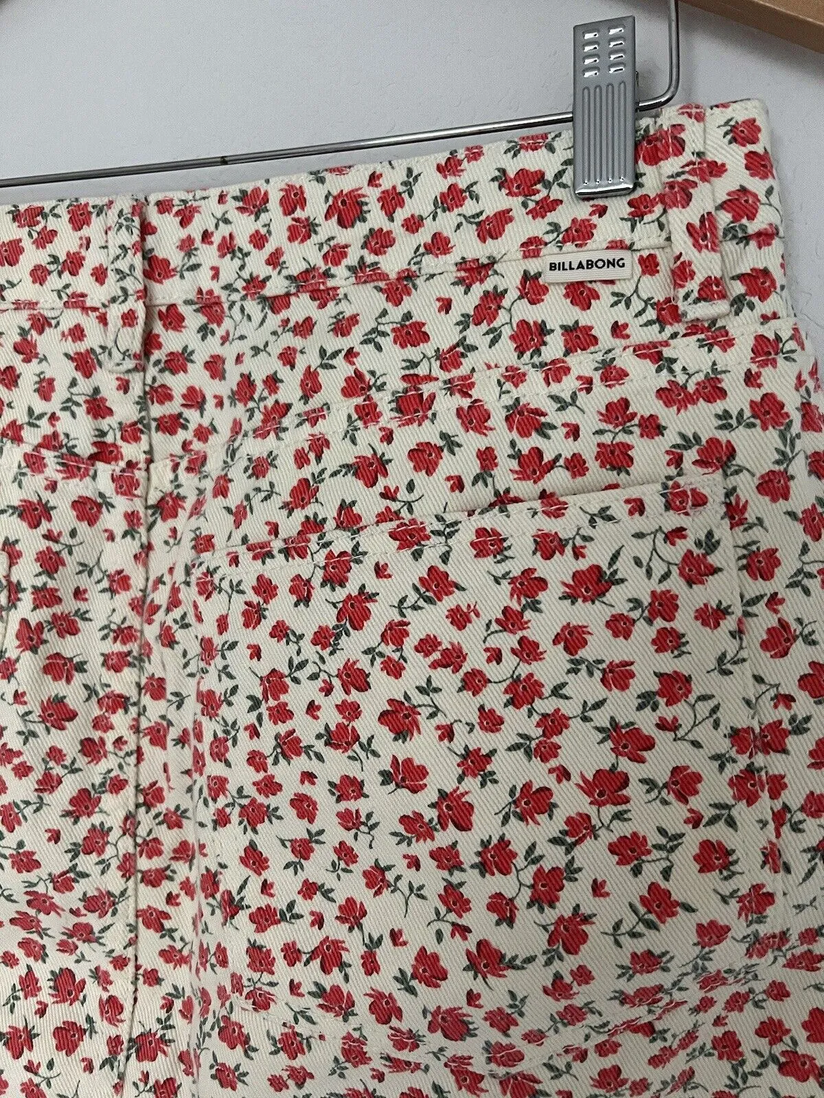BILLABONG Floral Denim Mini Skirt Sz 30W 90s 2Yk Boho