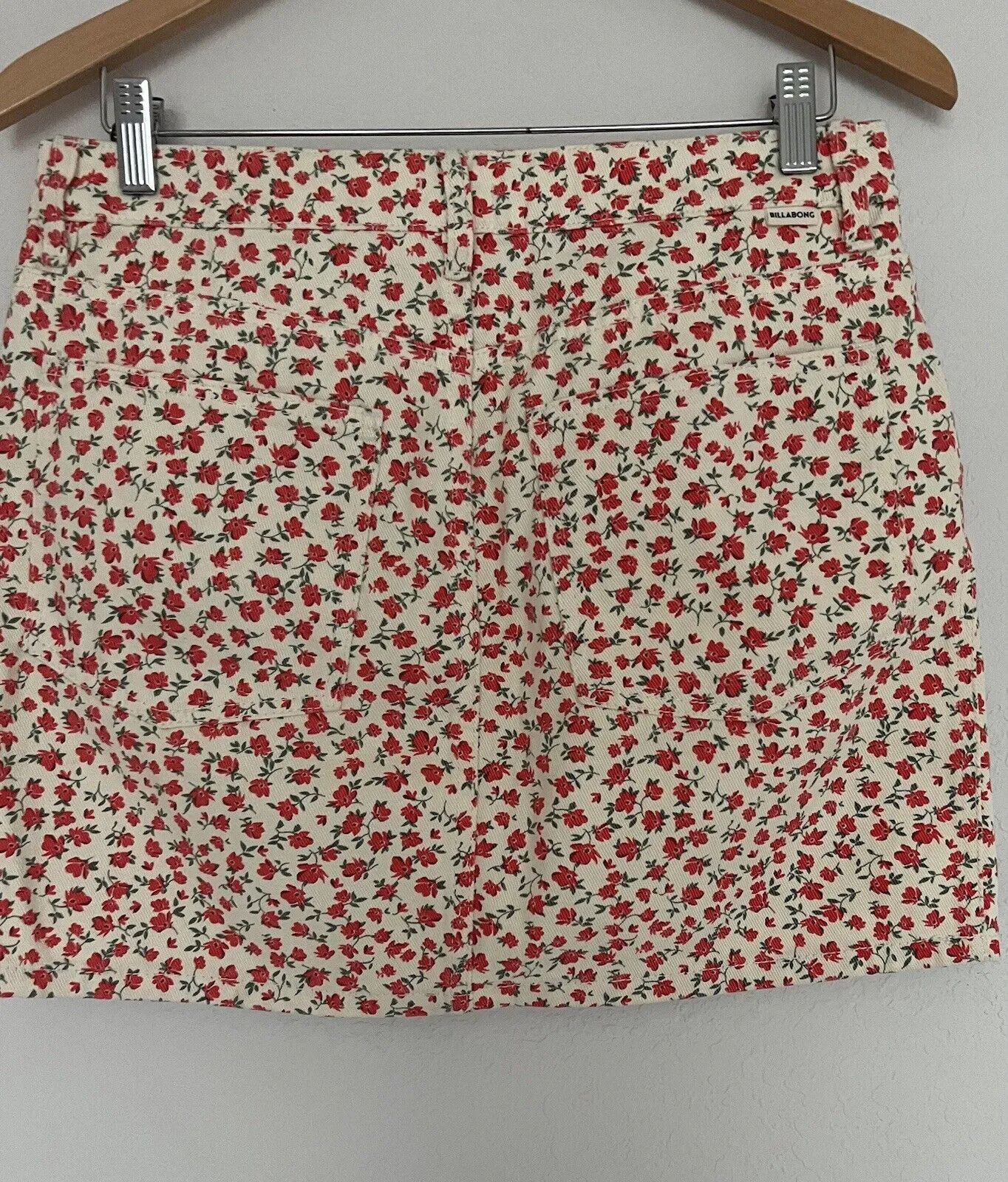 BILLABONG Floral Denim Mini Skirt Sz 30W 90s 2Yk Boho